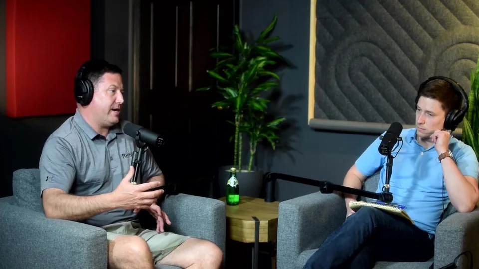Jay Rhine in an authentic frame from his filmed studio interview