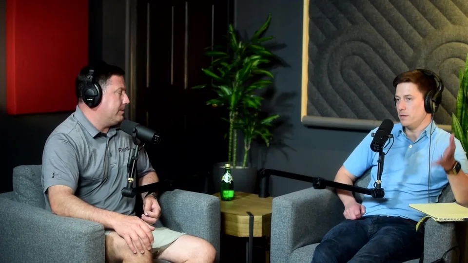 Jay Rhine in an authentic frame from his filmed studio interview