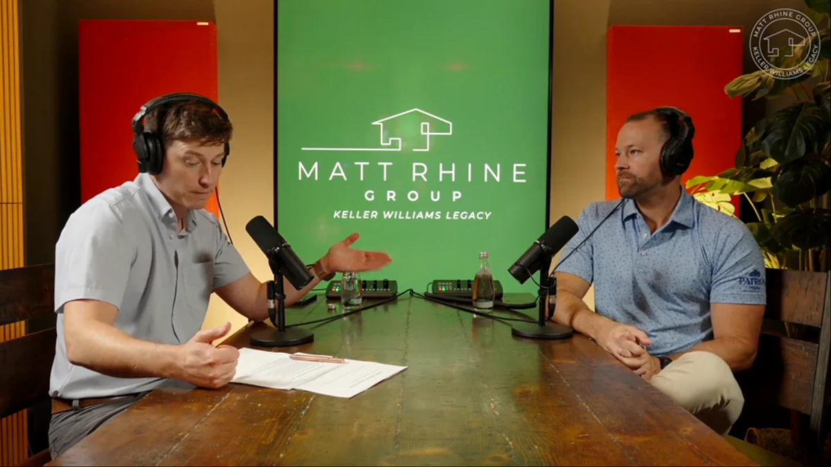 Matt Rhine on the left interviewing Justin Coleman on the right in the real studio recording